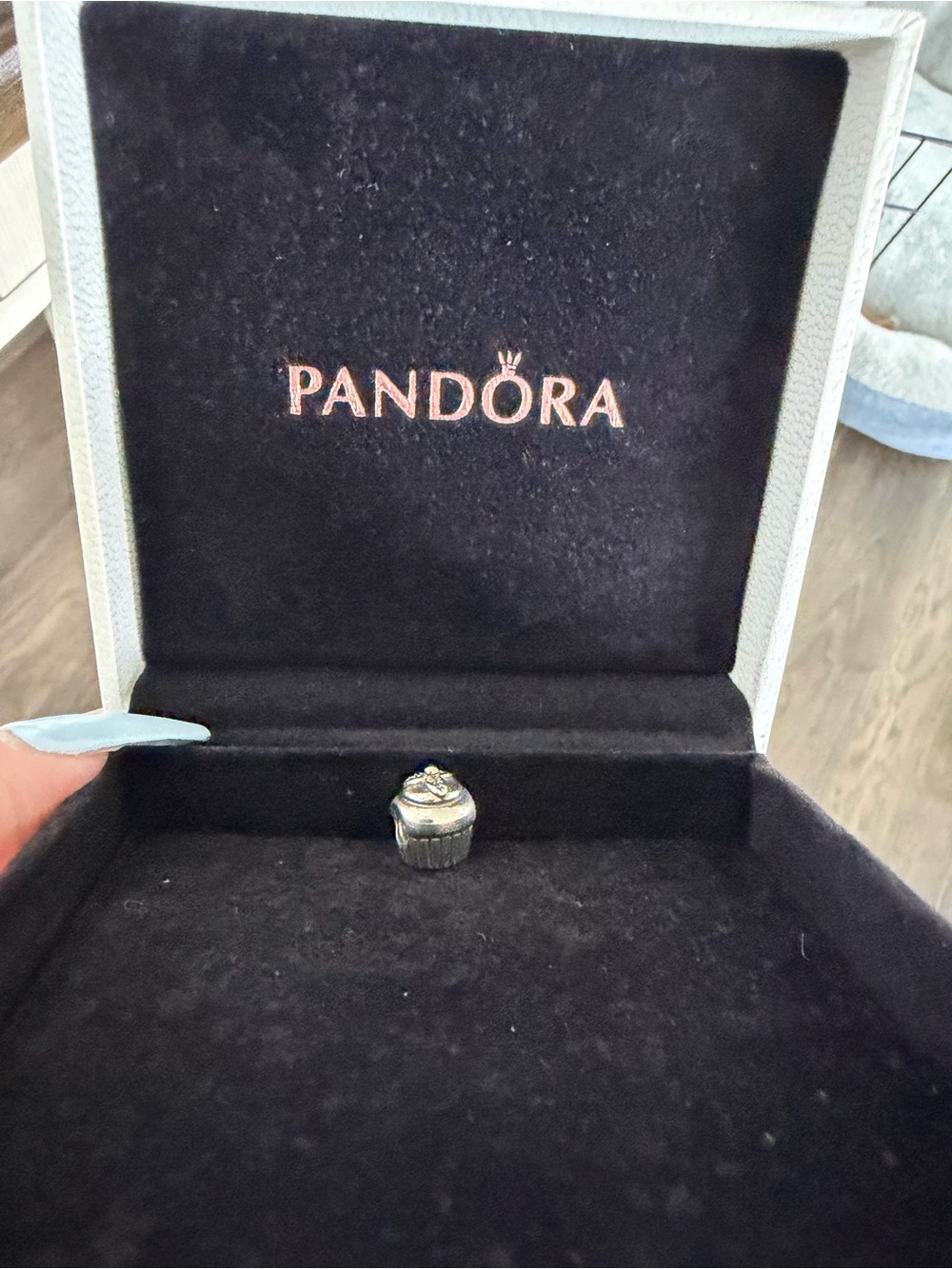 Pandora Silver Cupcake Charm with Frosting Detail